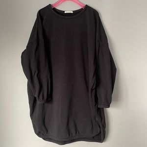 Black Crane Sweatshirt Dress Tunic black XS